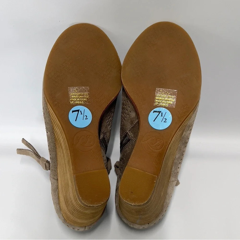 LUCKY BRAND women’s size 7.5 zip Up Ankle Boots Booties wedge heel.
